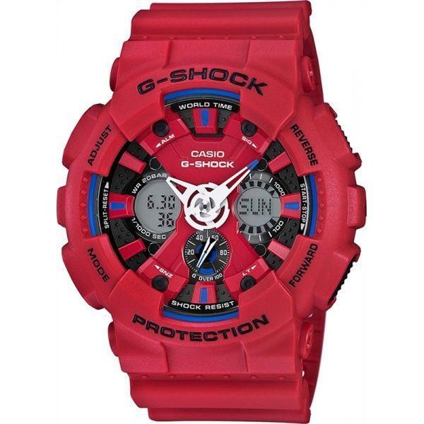 Casio Casio G-Shock GA-120TR-4A GA GA-120TR-4A электронные мужские часы красный циферблат, браслет пластик — вид спереди
