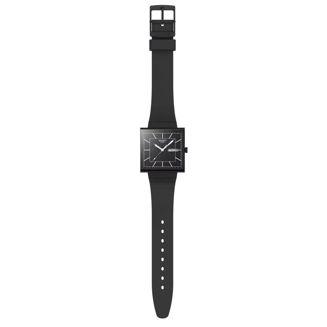 Swatch SO34B701 женские часы застежка крупным планом