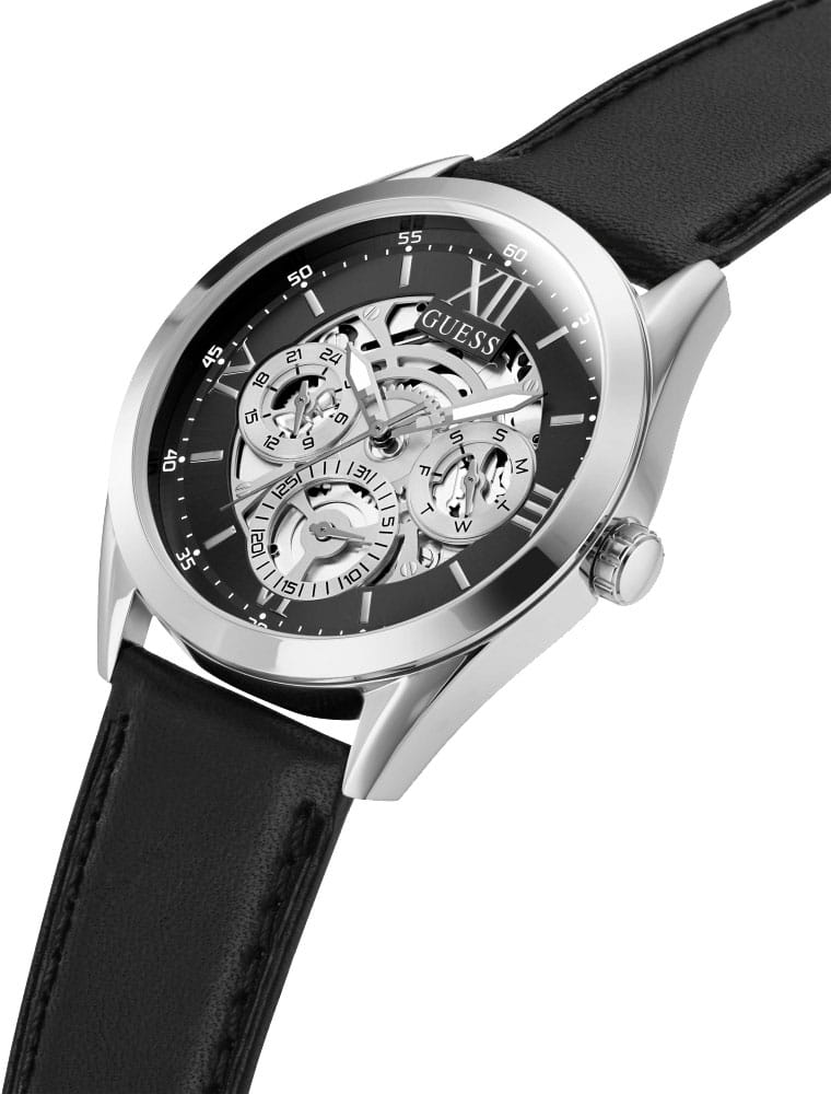 Guess Guess  Dress Steel  GW0389G1,  сша мужские часы на браслете кожаный боковой вид