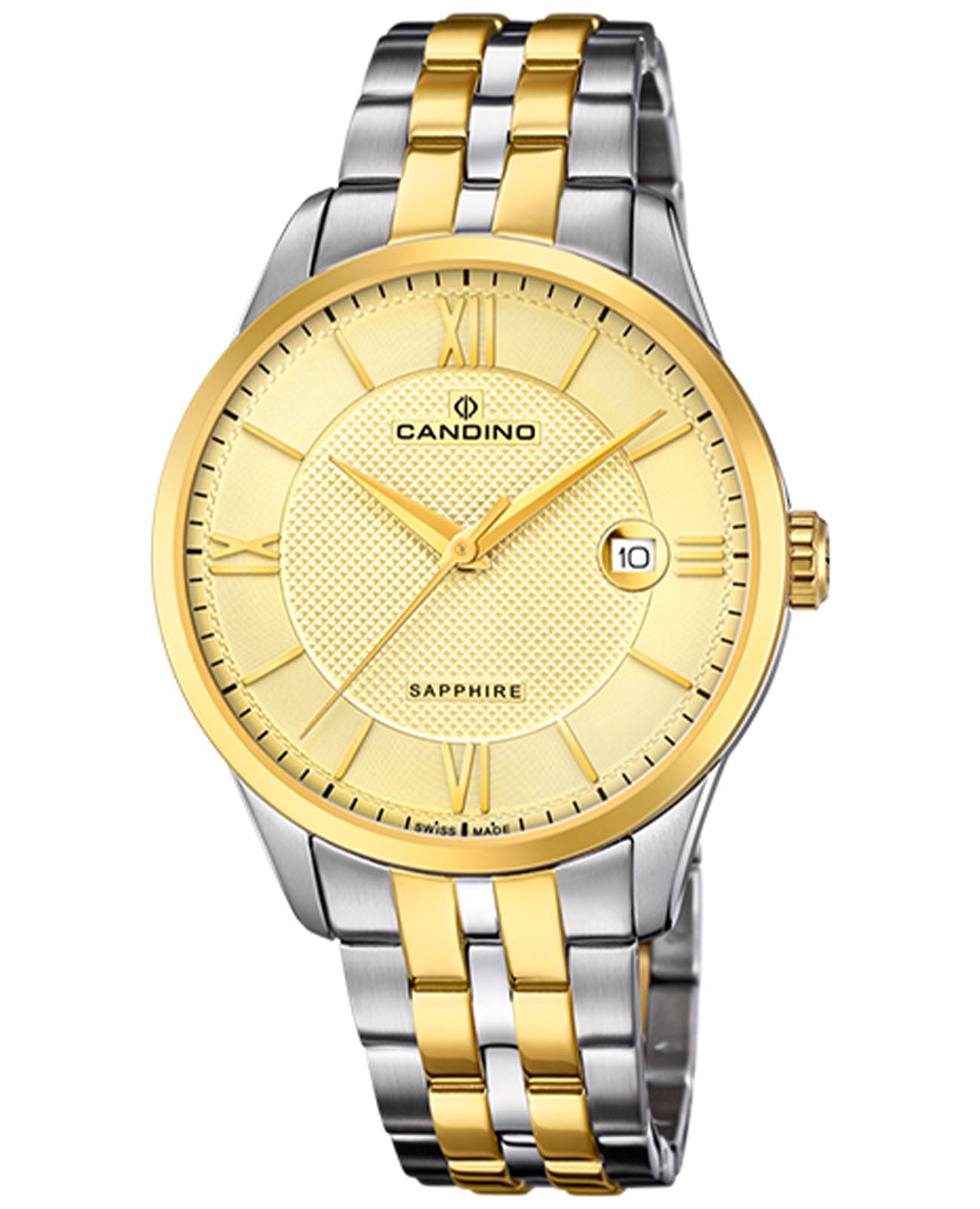 Candino Candino Couple Gents C4706/A  C4706/A кварцевые мужские часы золотой циферблат, браслет нержавеющая сталь с pvd-покрытием — вид спереди