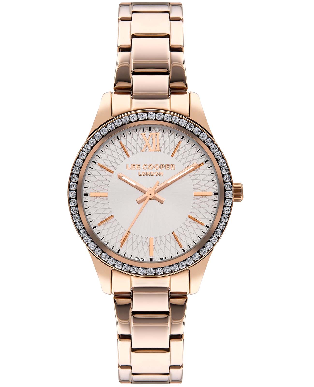 Lee Cooper Lee Cooper LC07569.430  LC07569.430 кварцевые женские часы серебристый циферблат, браслет нержавеющая сталь с ip-покрытием — вид спереди