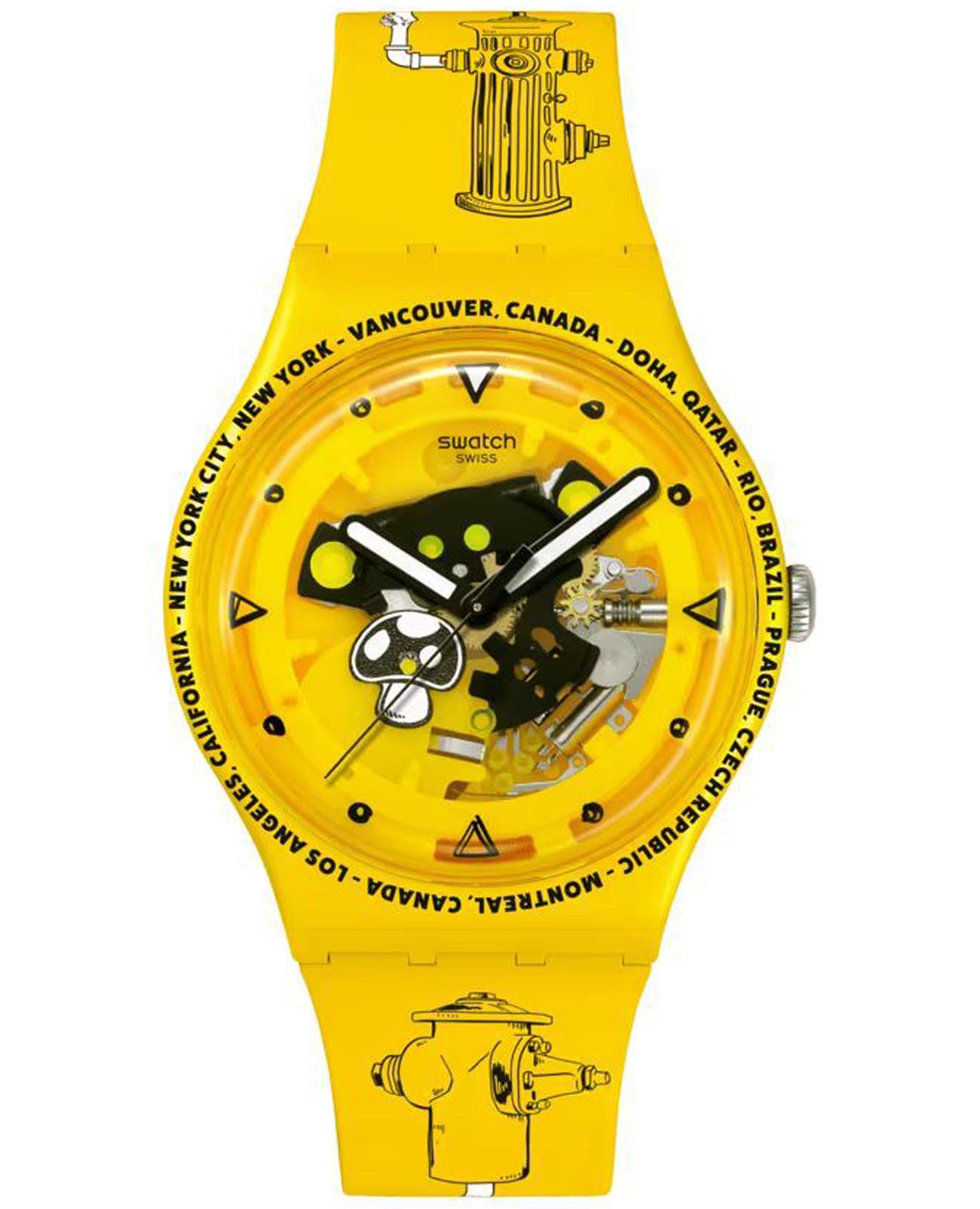 Swatch Swatch New Gent Biosourced SO29J101  SO29J101 кварцевые женские часы прозрачный циферблат, браслет силикон — вид спереди