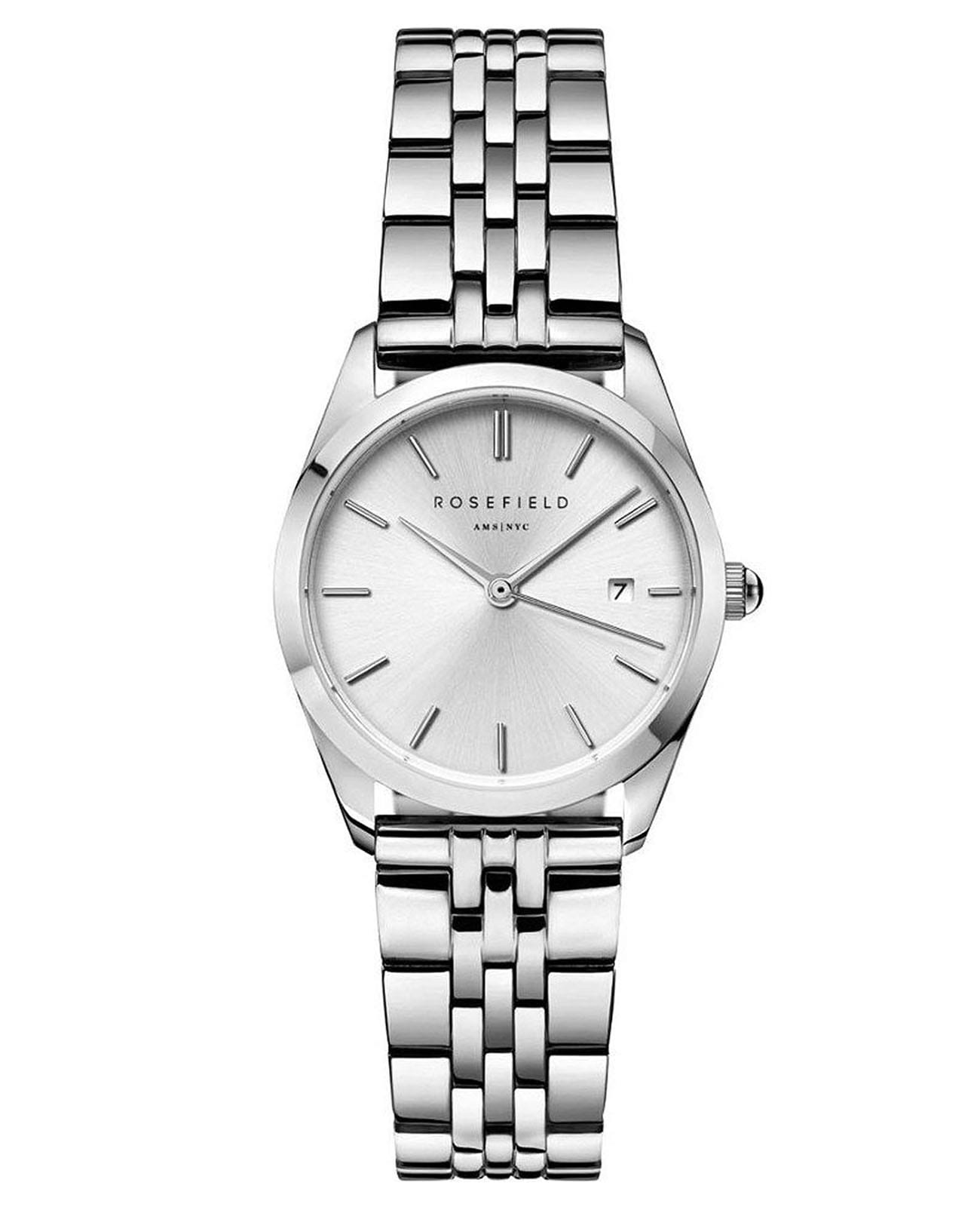 Rosefield Rosefield The Ace ASSSS-A20  ASSSS-A20 кварцевые женские часы серебристый циферблат, браслет нержавеющая сталь — вид спереди