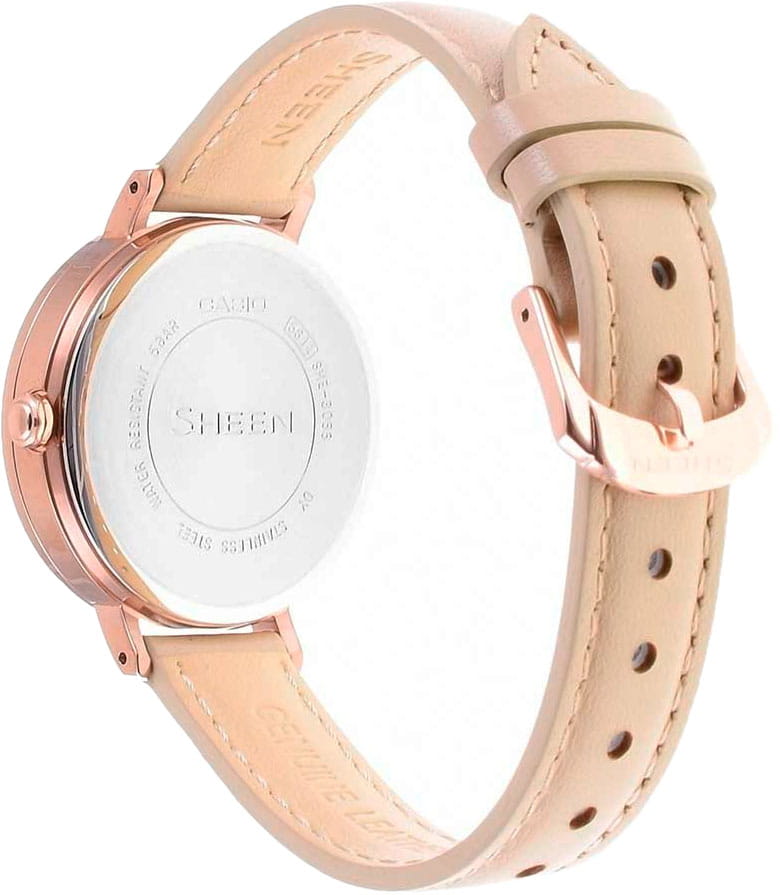 Casio Casio Sheen SHE-3048PGL-7BUER кварцевые женские часы часы крупный план серебристый циферблата