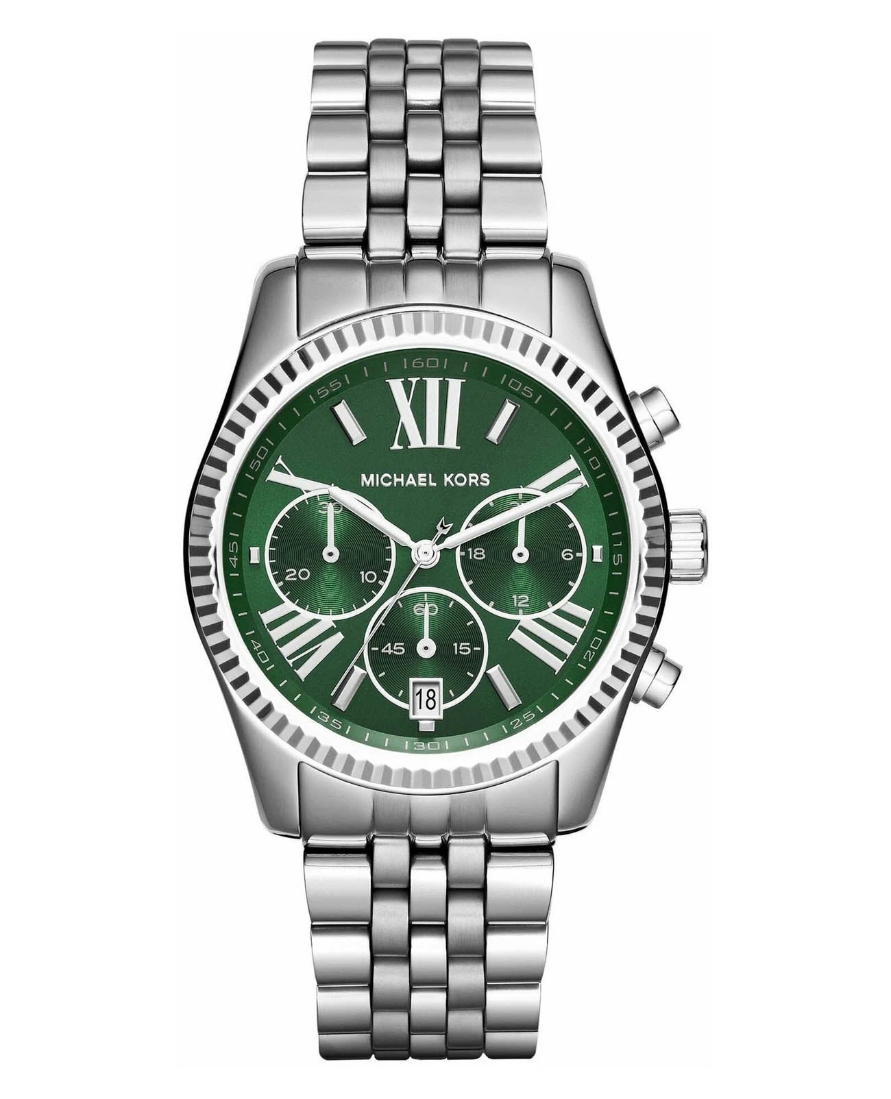 Michael Kors Michael Kors Lexington MK6222  MK6222 кварцевые женские часы зеленый циферблат, браслет нержавеющая сталь — вид спереди