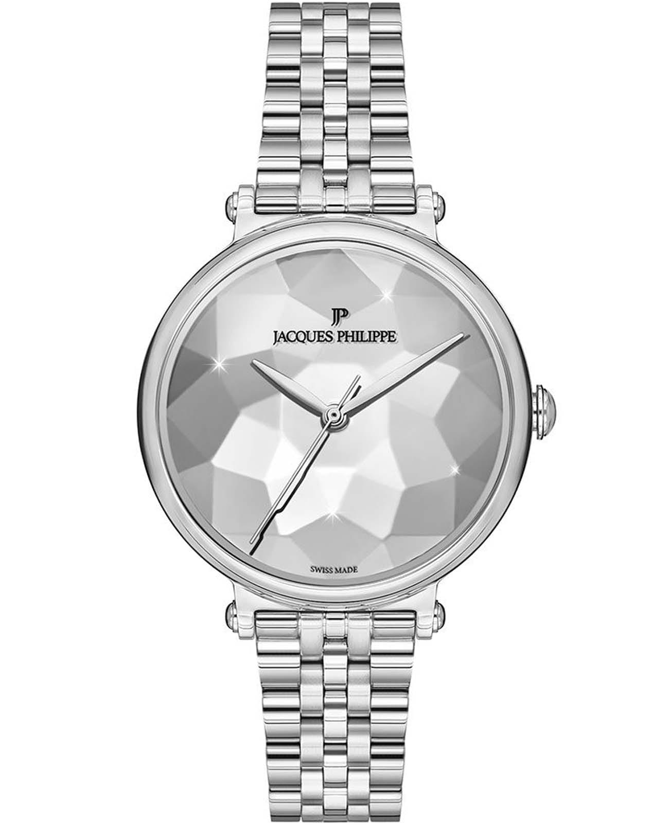 Jacques Philippe Jacques Philippe Cosmo JPQLS1113X6  JPQLS1113X6 кварцевые женские часы серебристый циферблат, браслет нержавеющая сталь — вид спереди