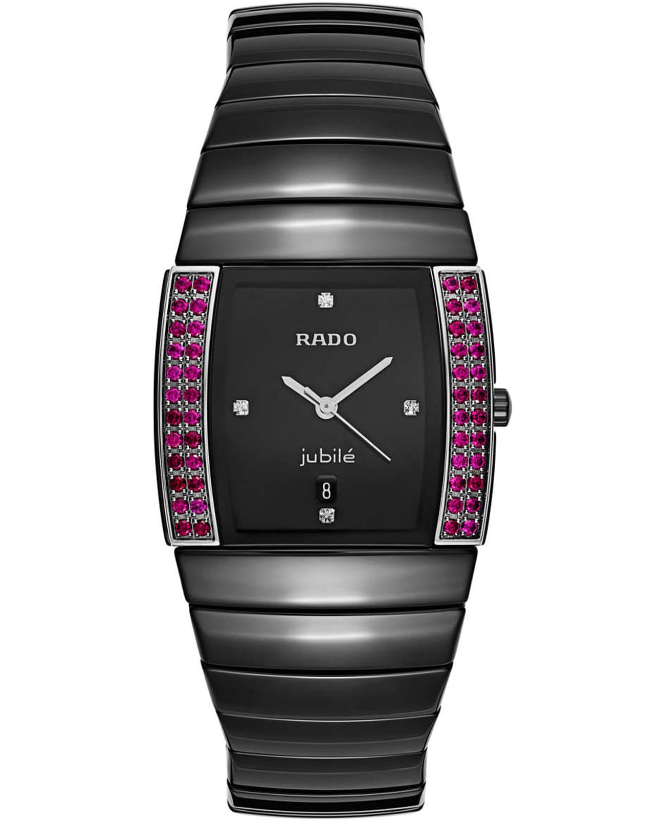 Rado Rado Sintra R13650717  R13650717 кварцевые женские часы черный циферблат, браслет керамика — вид спереди