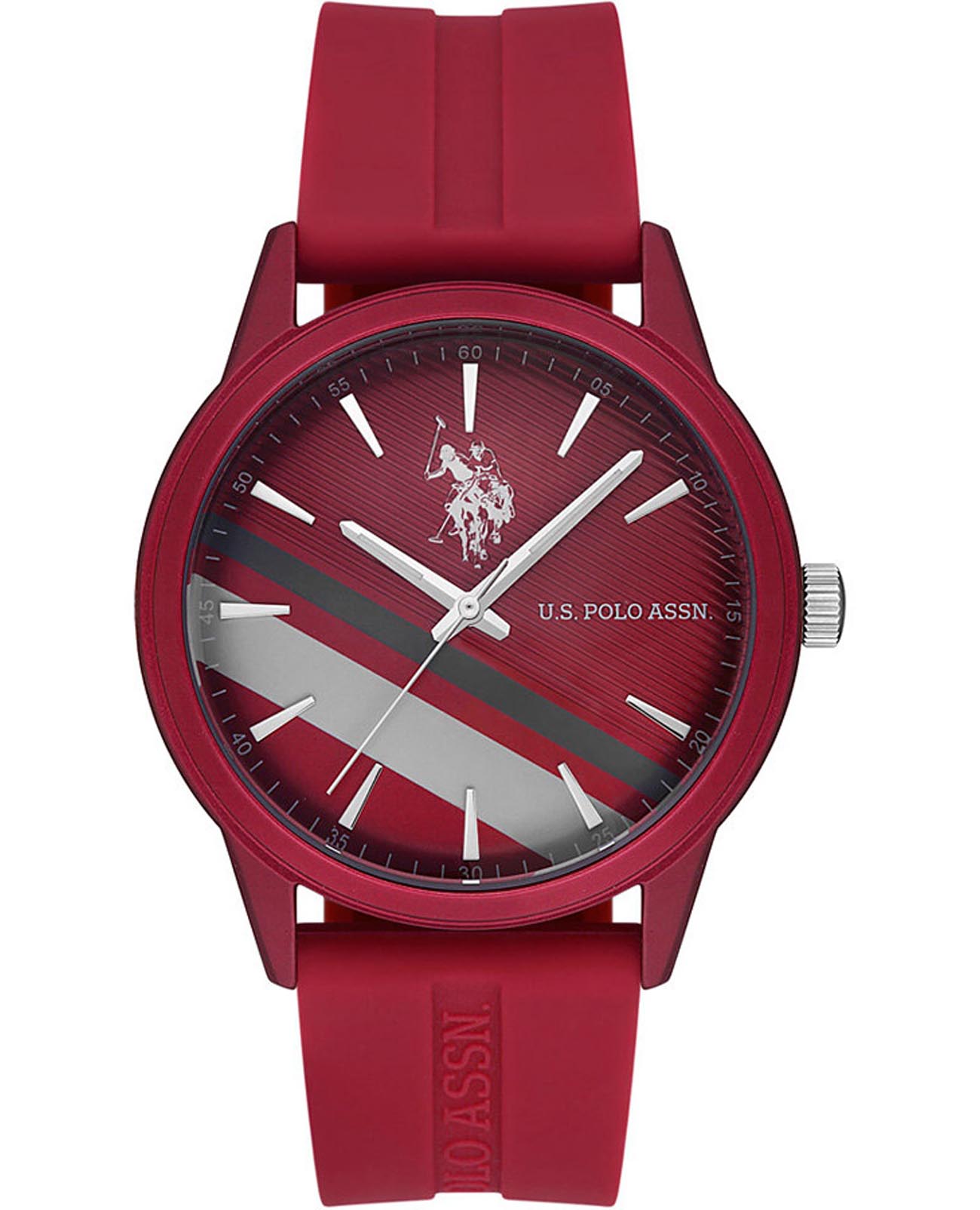 U.S. Polo Assn. U.S. Polo Assn. Yard USPA1027-06  USPA1027-06 кварцевые мужские часы черный циферблат, браслет силикон — вид спереди