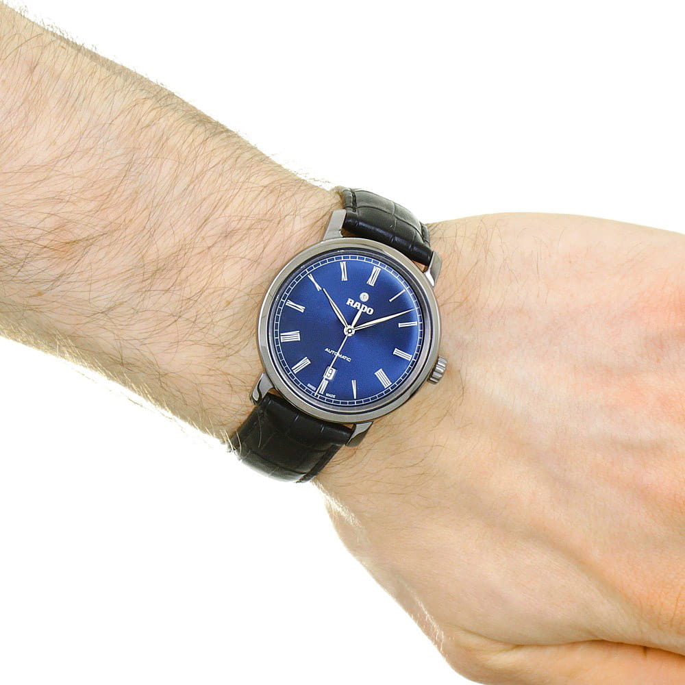 Rado Rado Diamaster R14806206, diamaster швейцария мужские часы на браслете кожаный боковой вид