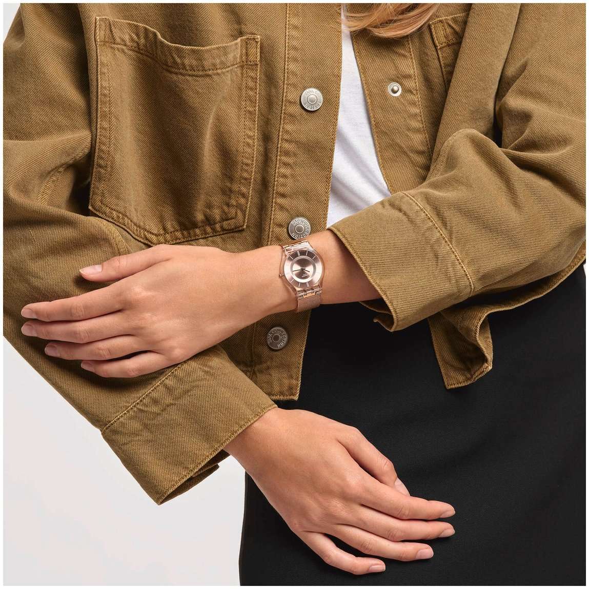 Swatch Swatch Skin Classic Biosourced SS08K104M, skin швейцария женские часы на браслете нержавеющая сталь с pvd-покрытием боковой вид