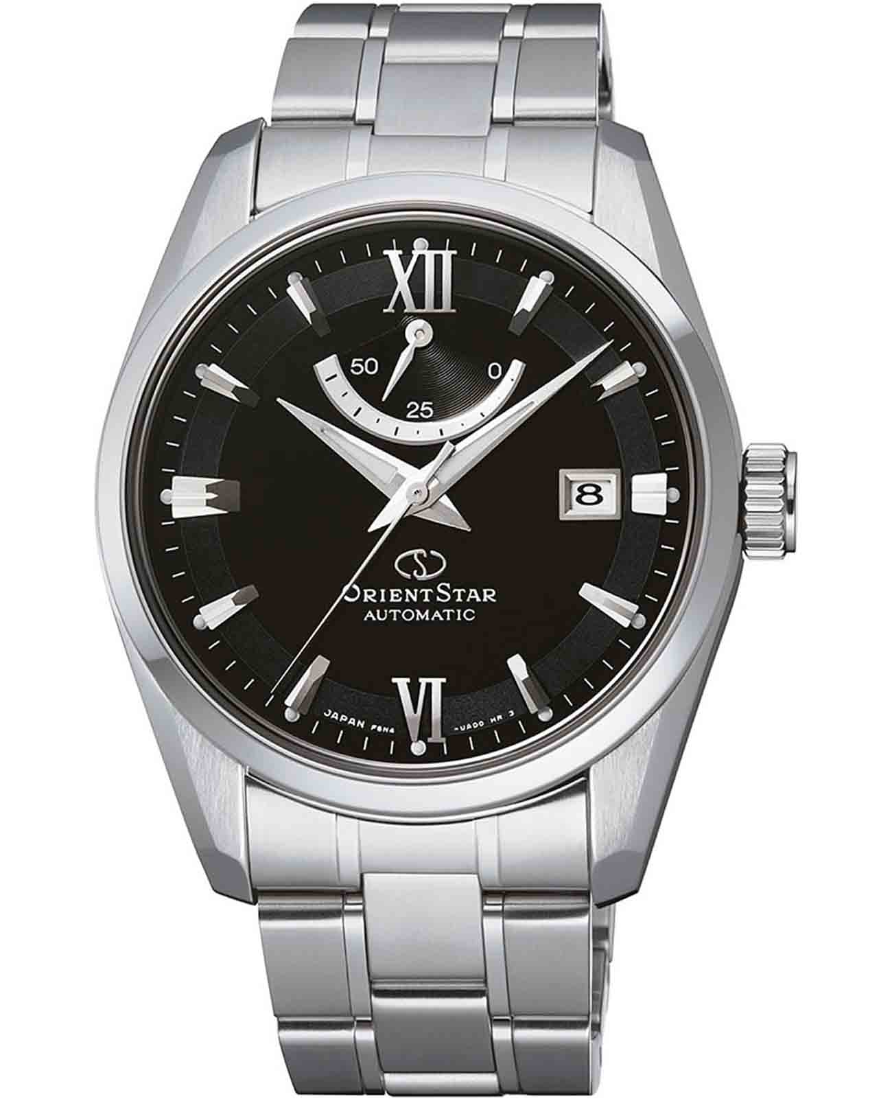 Orient Orient Star RE-AU0004B (RK-AU0004B)  RE-AU0004B механические мужские часы черный циферблат, браслет нержавеющая сталь — вид спереди