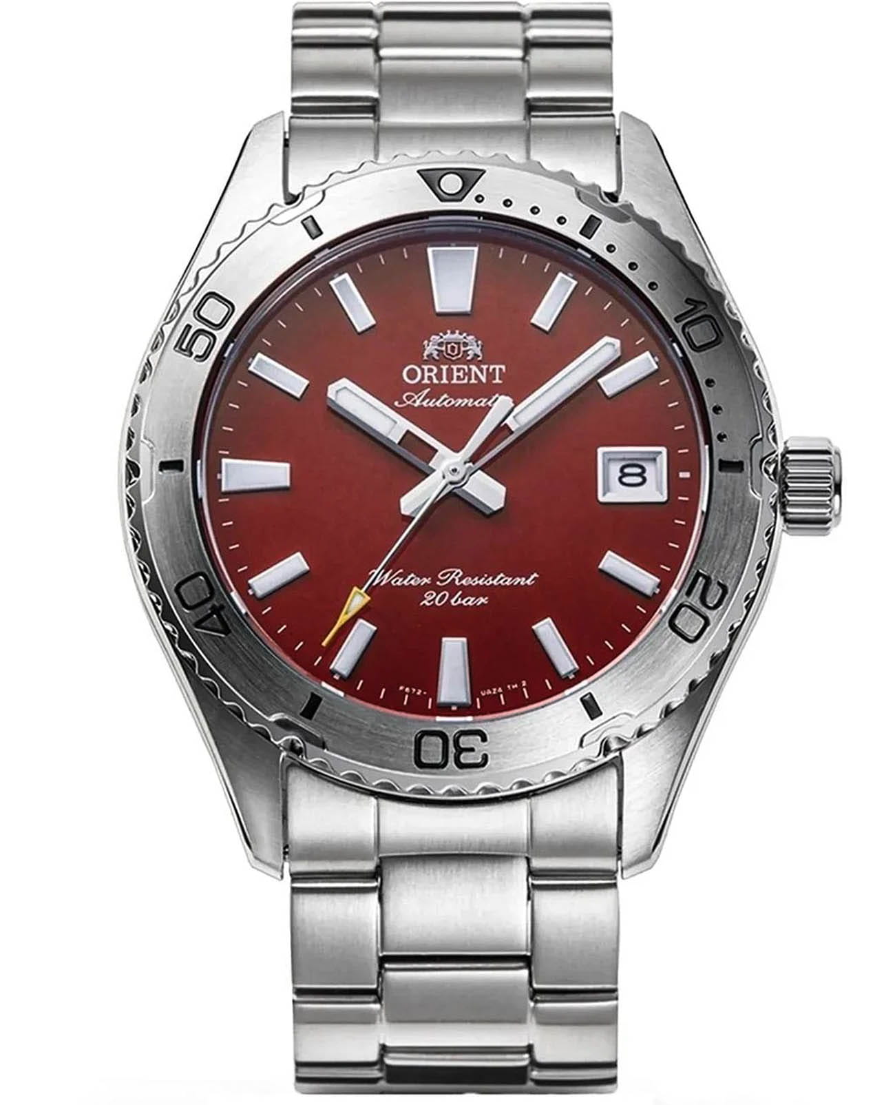 Orient Orient Diving Sport Automatic RA-AC0Q09R (RN-AC0Q09R)  RA-AC0Q09R механические мужские часы оранжевый циферблат, браслет нержавеющая сталь — вид спереди