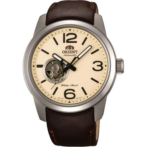 Orient Orient DB0C005Y (FDB0C005Y)  FDB0C005Y  мужские часы шампань циферблат, браслет кожа + текстиль — вид спереди