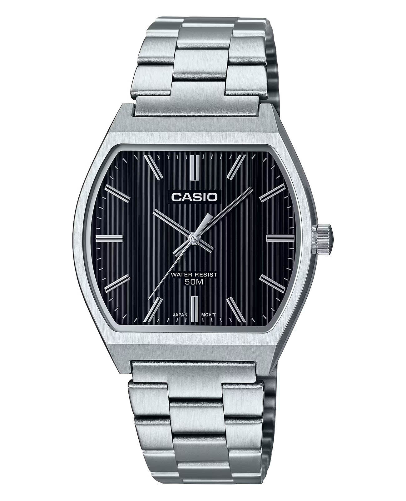 Casio Casio Collection MTP-B140D-1A  MTP-B140D-1A кварцевые мужские часы черный циферблат, браслет нержавеющая сталь — вид спереди