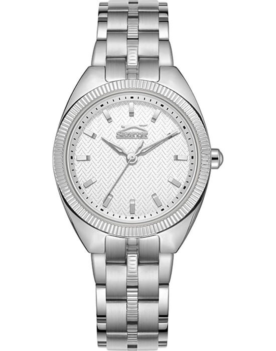 Slazenger Slazenger SL.09.2344.4.01  SL.09.2344.4.01 кварцевые женские часы белый циферблат, браслет суперметалл — вид спереди