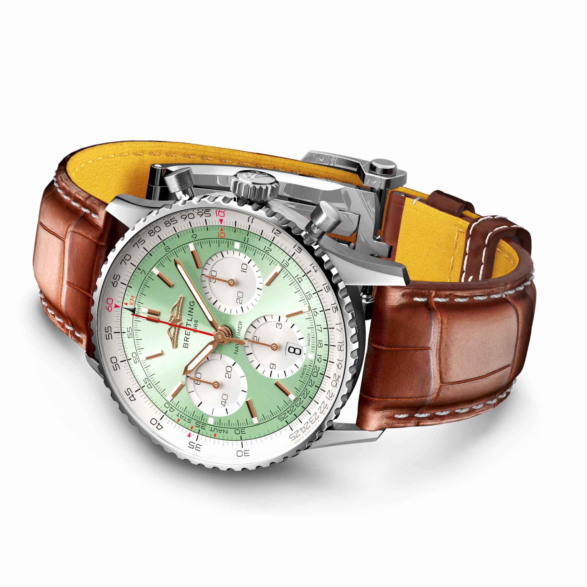 Breitling Breitling Navitimer B01 Chronograph 41 AB0139211L1P1 мужские часы зеленый циферблат на запястье