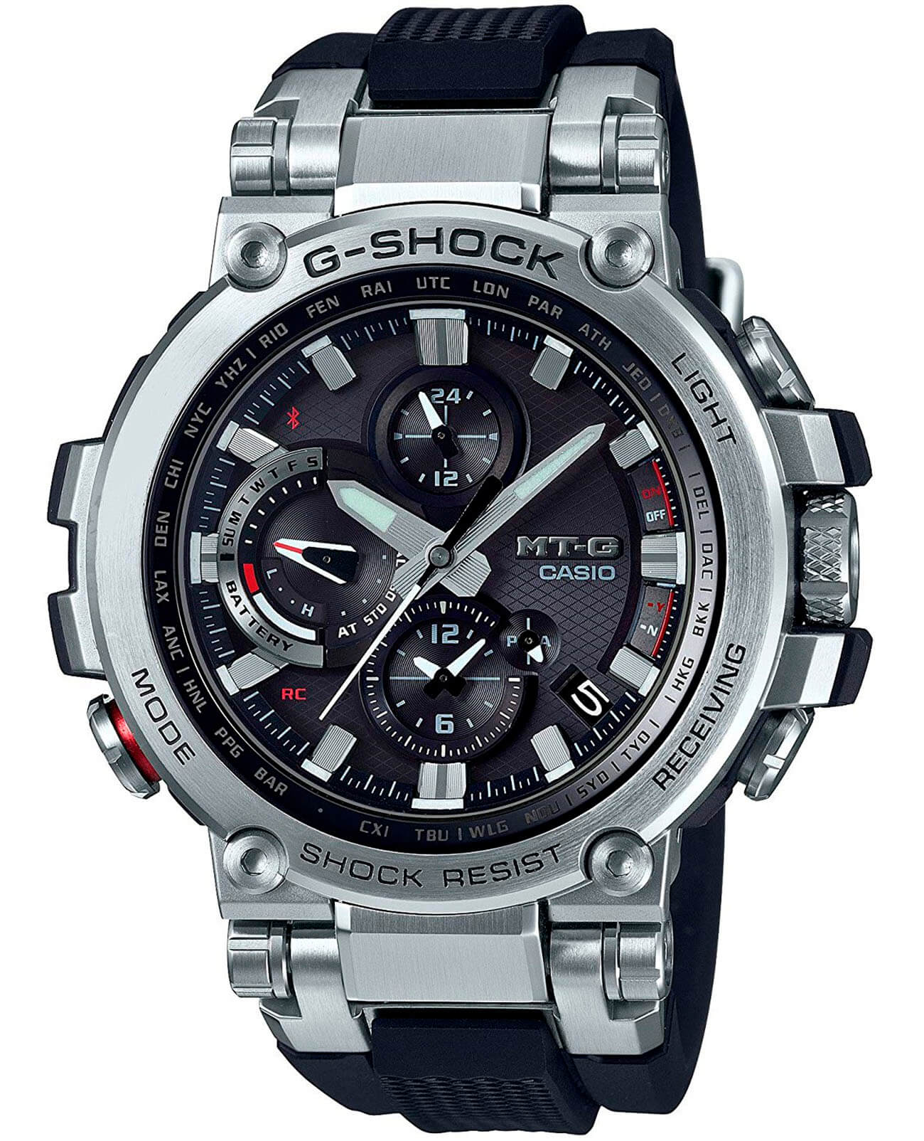 Casio Casio G-Shock Premium MTG-B1000-1A MTG MTG-B1000-1A электронные мужские часы черный циферблат, браслет полимер — вид спереди