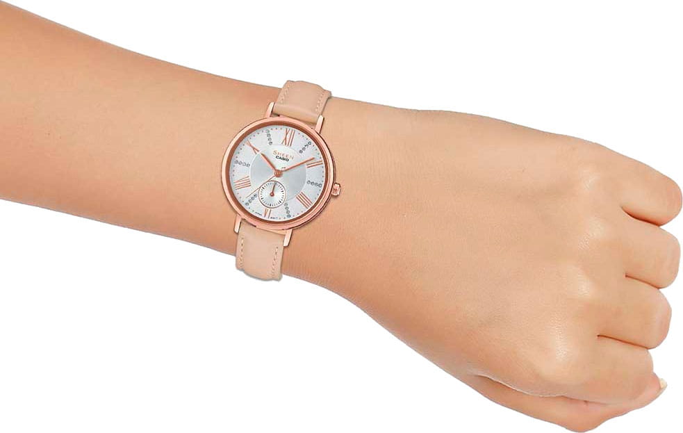 Casio Casio Sheen SHE-3048PGL-7BUER , наручные женские часы фото под углом
