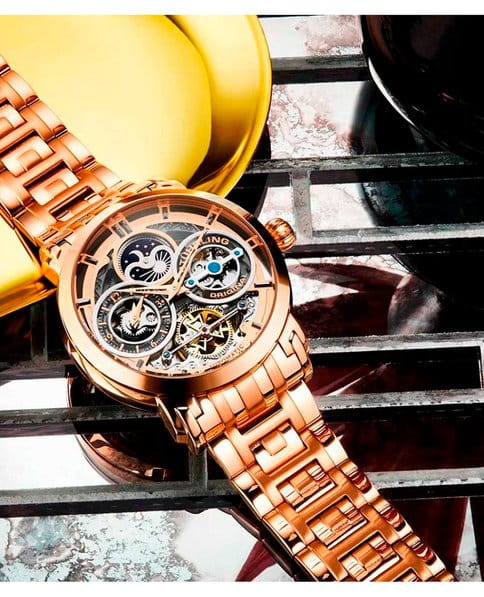 Stuhrling Stuhrling Luciano 371B.04  - задняя крышка сталь металл корпуса, сша часы