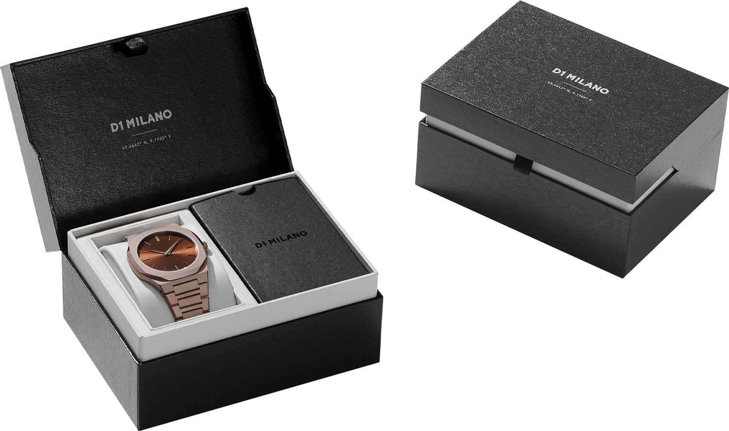 D1 Milano D1 Milano Ultra Thin UTBJ10 мужские часы коричневый циферблат на запястье