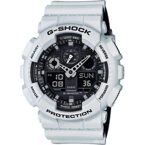 Casio Casio G-Shock GA-100L-7A GA-100 GA-100L-7A электронные мужские часы черный циферблат, браслет пластик — вид спереди