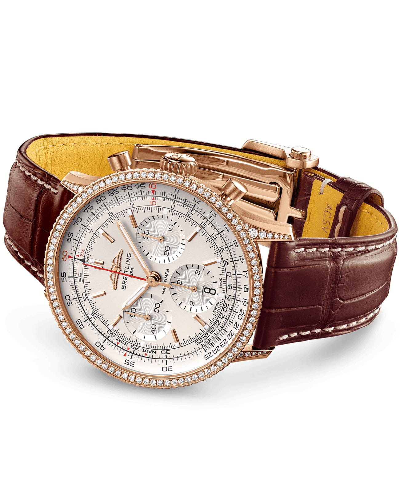 Breitling Breitling Navitimer B01 Chronograph 41 RB0139631G1P1, navitimer швейцария мужские часы на браслете кожаный боковой вид