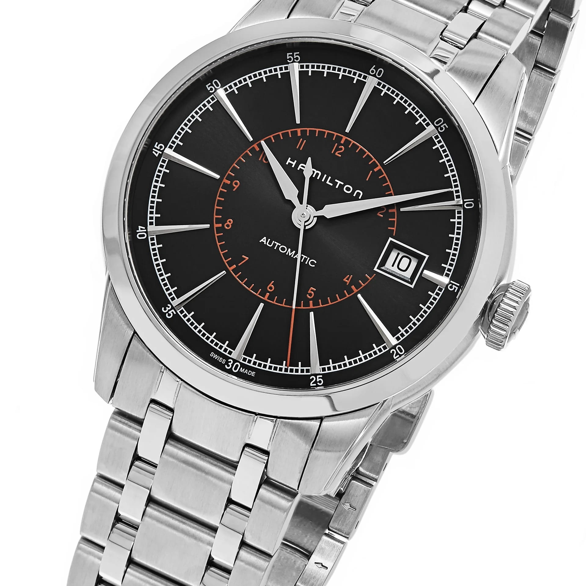Hamilton Hamilton American Classic RailRoad Auto H40555131, american classic швейцария мужские часы на браслете нержавеющая сталь боковой вид