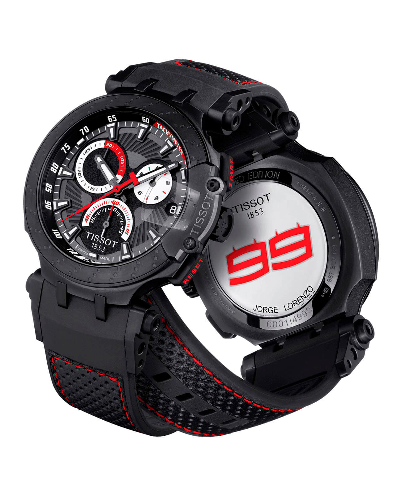 Tissot Tissot T-Race Jorge Lorenzo T115.417.37.061.01, t-sport швейцария мужские часы на браслете силикон боковой вид