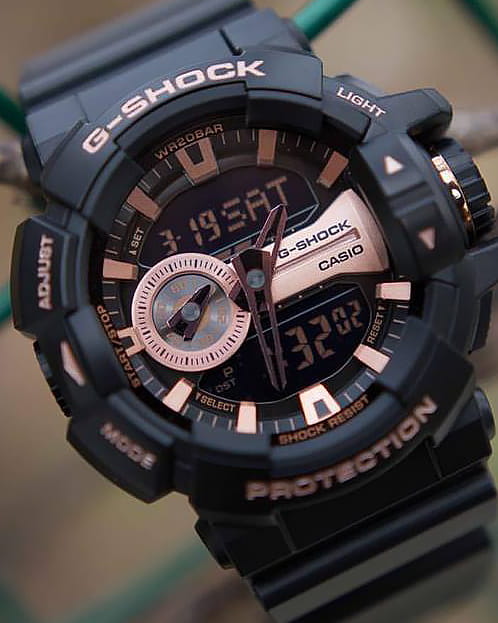 Casio GA-400GB-1A4 мужские часы застежка крупным планом