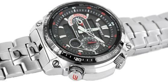 Casio Casio Edifice ECW-M300EDB-1A, edifice япония мужские часы на браслете 18-каратное желтое золото боковой вид
