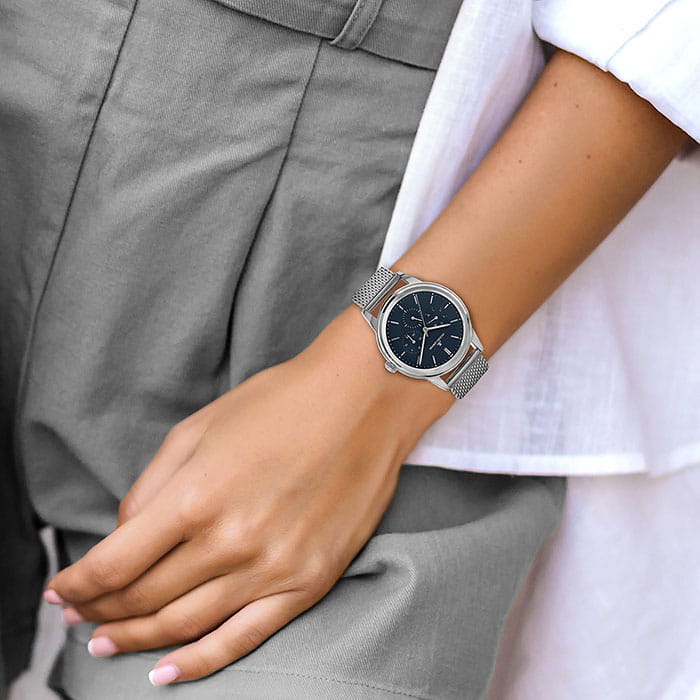 Jacques Lemans Jacques Lemans Retro Classic 1-2061H кварцевые мужские часы часы крупный план синий циферблата