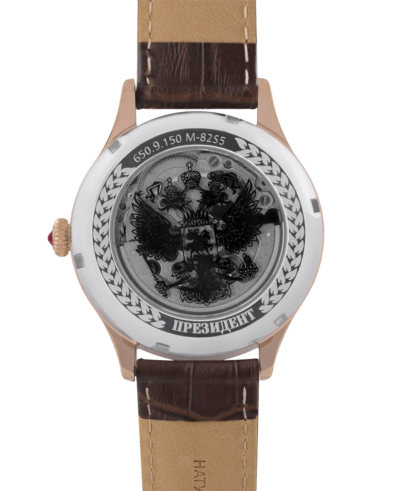 Президент Президент 6509150,  россия мужские часы на браслете кожаный боковой вид