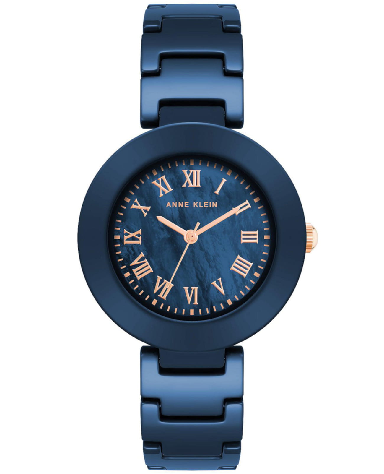 Anne Klein Anne Klein 4036NMNV  4036NMNV кварцевые женские часы синий циферблат, браслет керамика — вид спереди