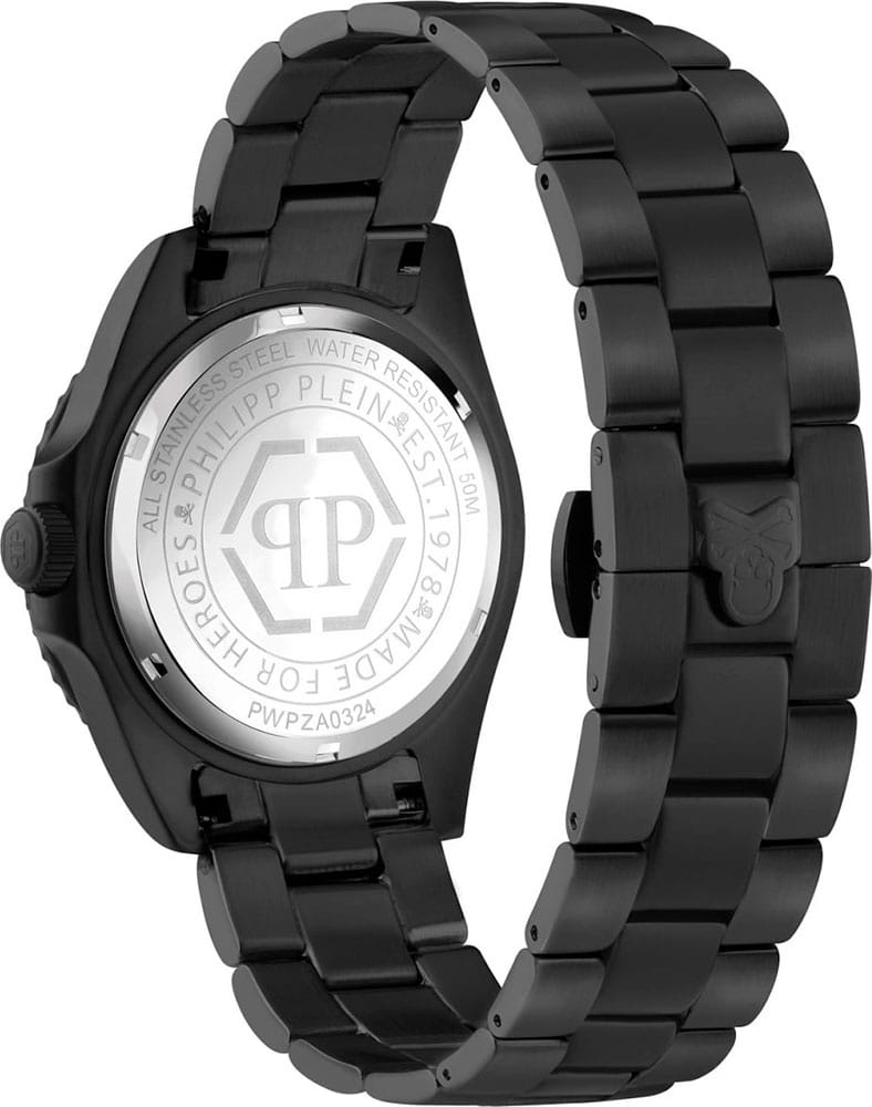 Philipp Plein Philipp Plein GMT-I Challenger  PWPZA0324,  германия мужские часы на браслете нержавеющая сталь с pvd-покрытием боковой вид