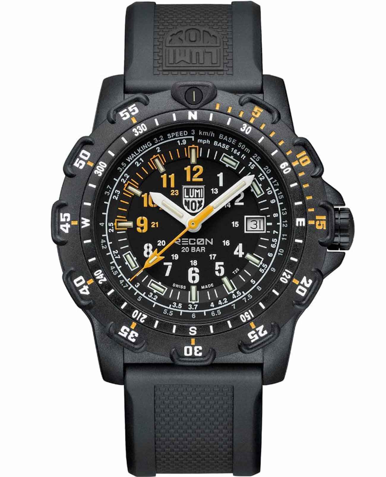 Luminox Luminox Recon Point Man 8820 Series Heritage XL.8825.H.SET  XL.8825.H.SET кварцевые мужские часы черный циферблат, браслет резина — вид спереди