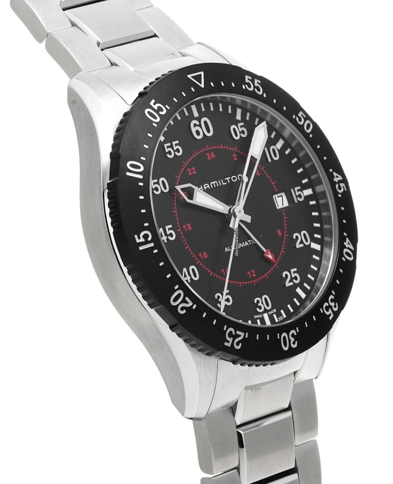 Hamilton Hamilton Khaki Aviation Pilot GMT Auto H76755135 , наручные мужские часы фото под углом