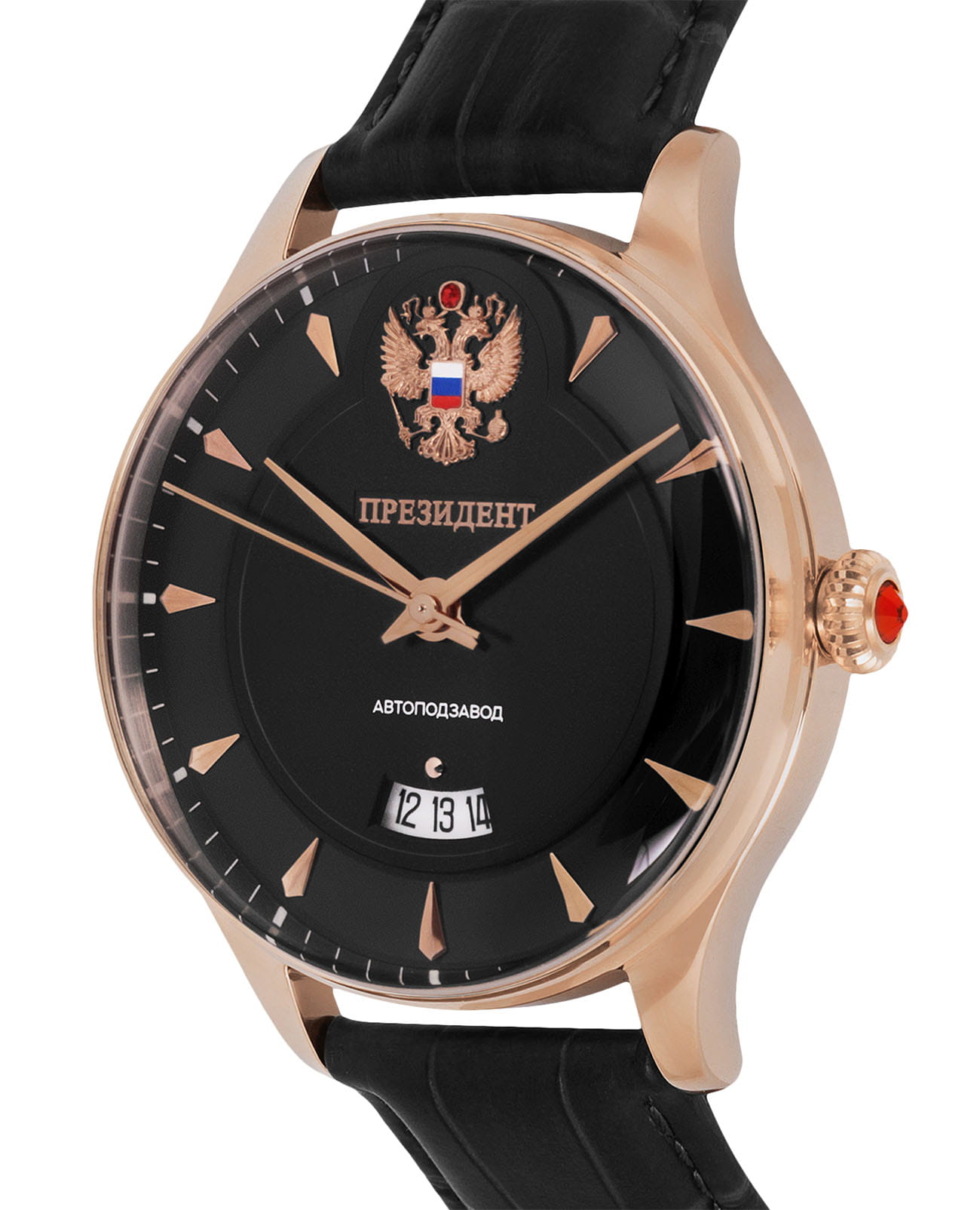 Президент Президент 6459045,  россия мужские часы на браслете кожаный боковой вид