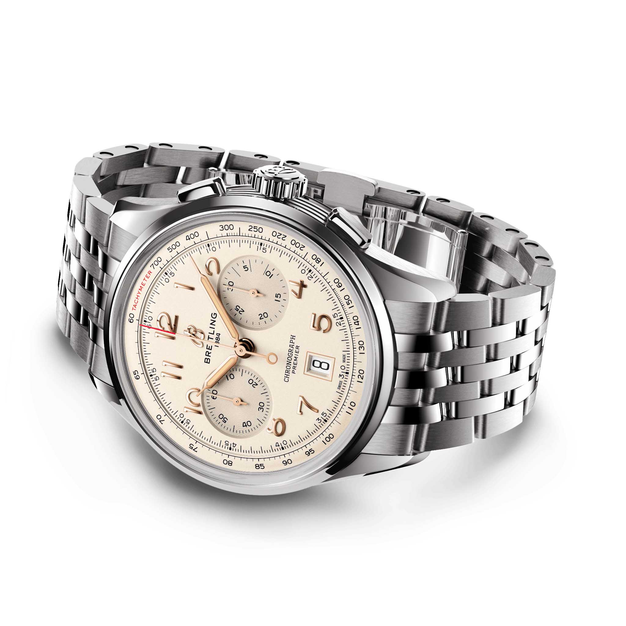 Breitling Breitling Premier B01 Chronograph 42 AB0145211G1A1 мужские часы  циферблат на запястье