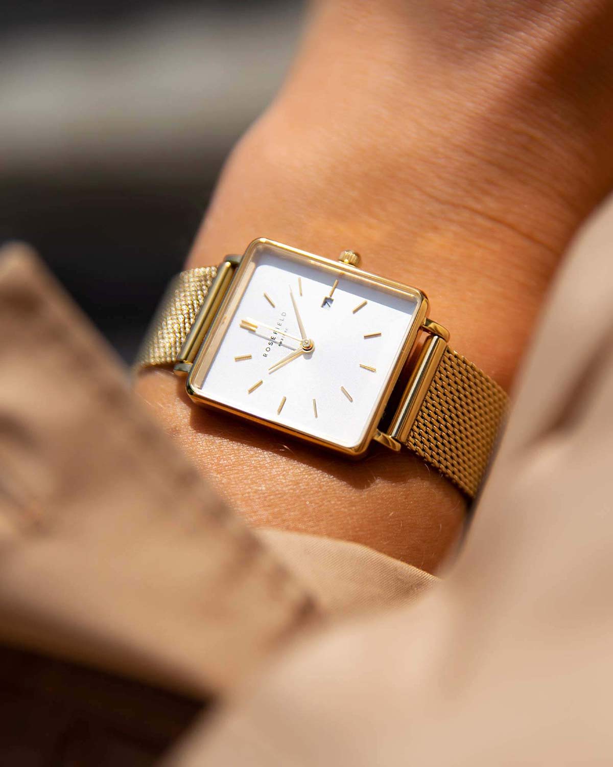 Оригинальные часы Rosefield Rosefield The Boxy QWSG-Q03 кварцевые калибр механизма miyota gm12 общий вид