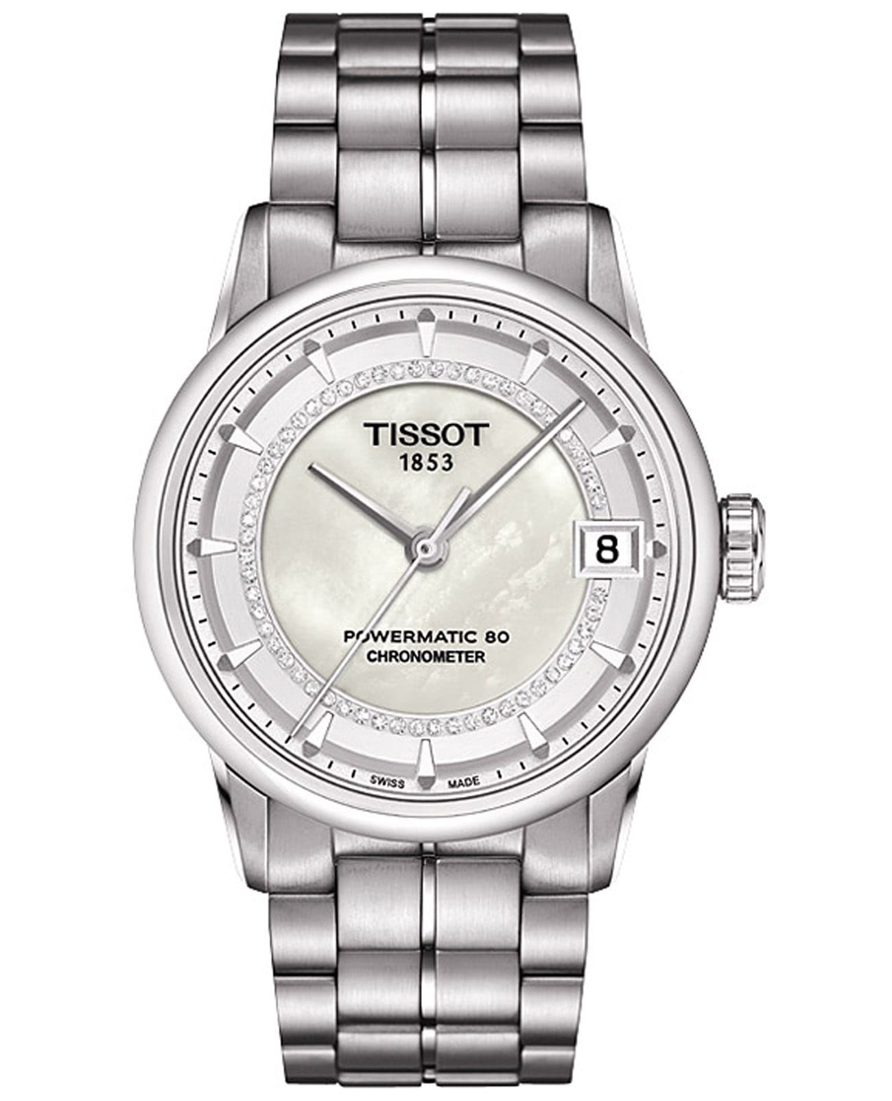 Tissot Tissot Luxury Powermatic 80 T086.208.11.116.00  T0862081111600 механические женские часы серебристый циферблат, браслет нержавеющая сталь — вид спереди