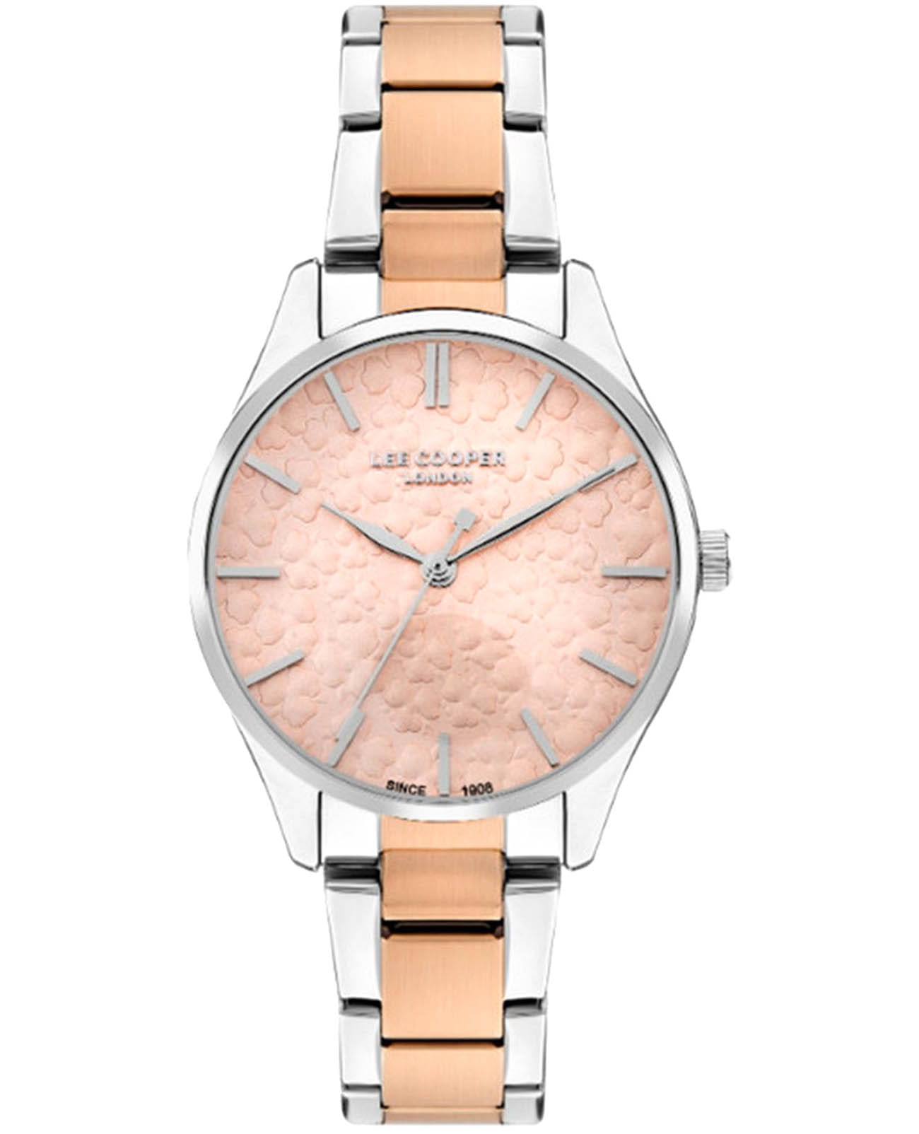 Lee Cooper Lee Cooper LC07958.510  LC07958.510 кварцевые женские часы розовый циферблат, браслет нержавеющая сталь с ip-покрытием — вид спереди