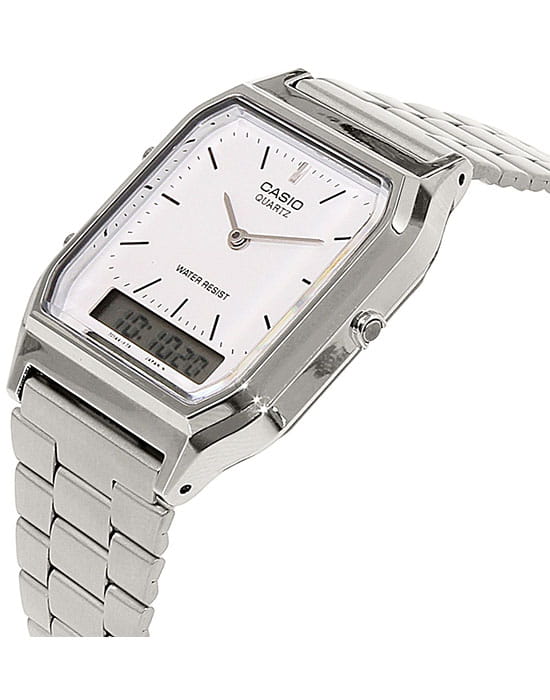 Casio Casio Collection AQ-230A-7DER, illuminator япония мужские часы на браслете нержавеющая сталь боковой вид