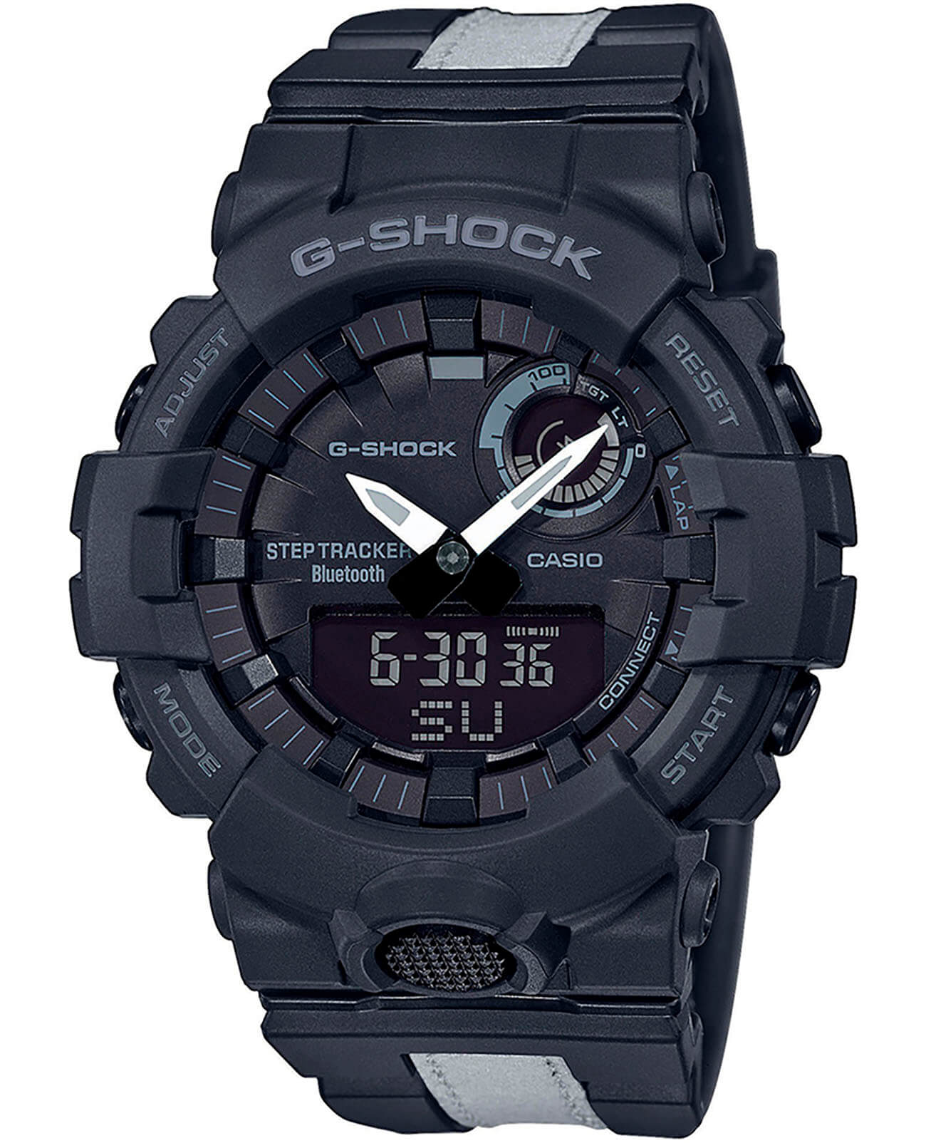 Casio Casio G-Shock GBA-800LU-1A G-SQUAD GBA-800LU-1A электронные мужские часы  циферблат, браслет пластик — вид спереди