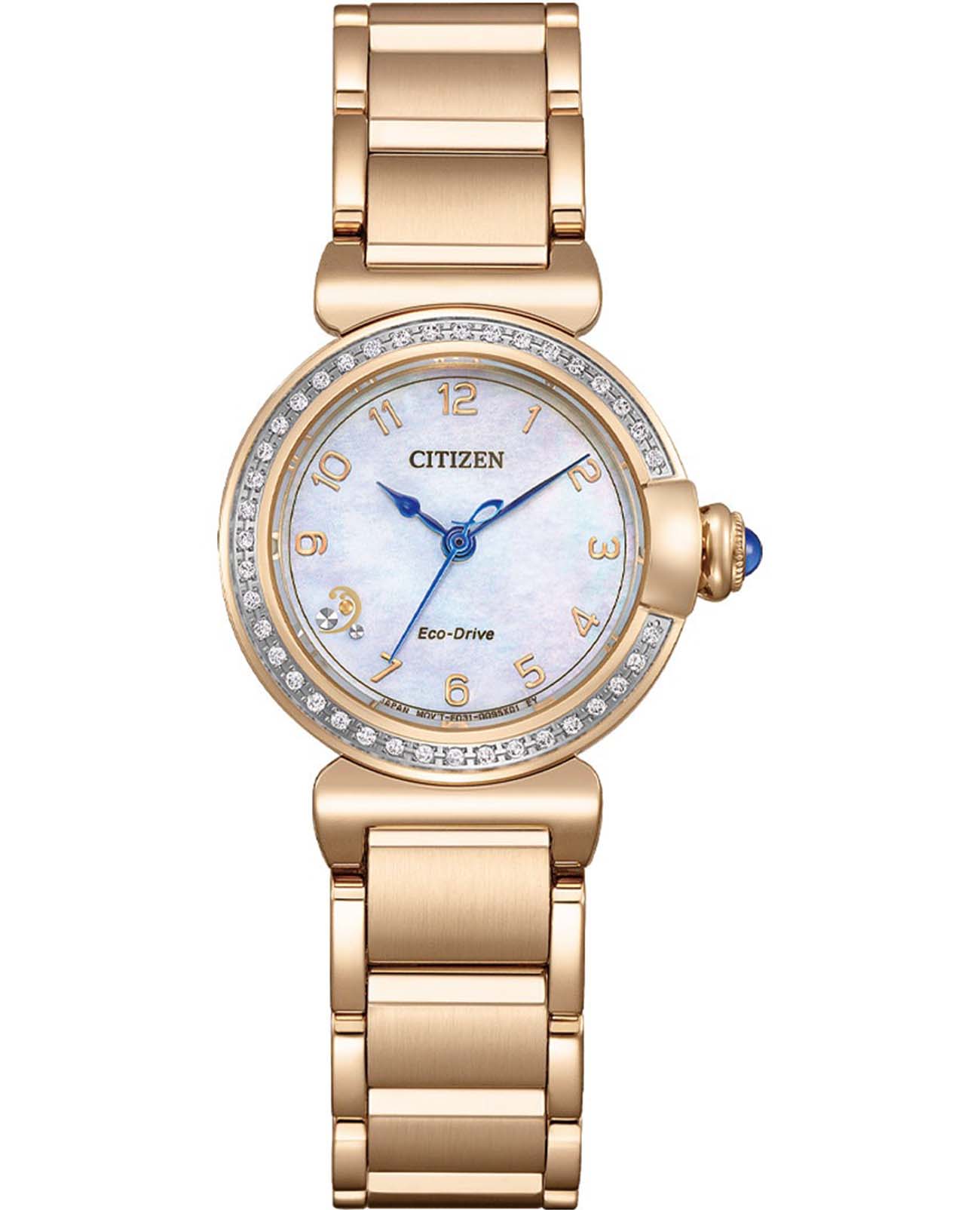 Citizen Citizen Citizen L EM1123-89D  EM1123-89D кварцевые женские часы перламутровый циферблат, браслет нержавеющая сталь с ip-покрытием — вид спереди