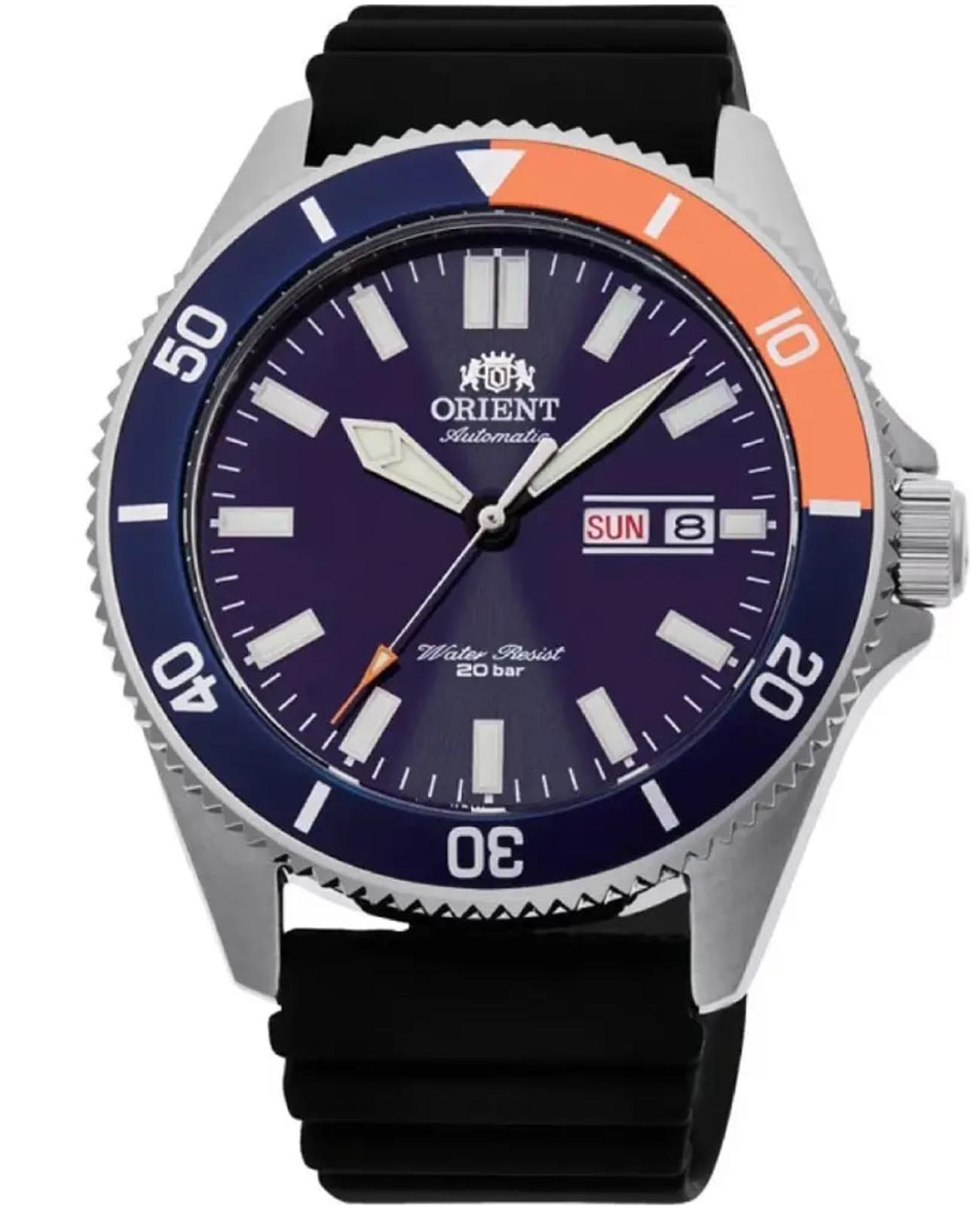 Orient Orient Diving Sport Automatic RA-AA0916L (RN-AA0916L)  RA-AA0916L механические мужские часы синий циферблат, браслет силикон — вид спереди