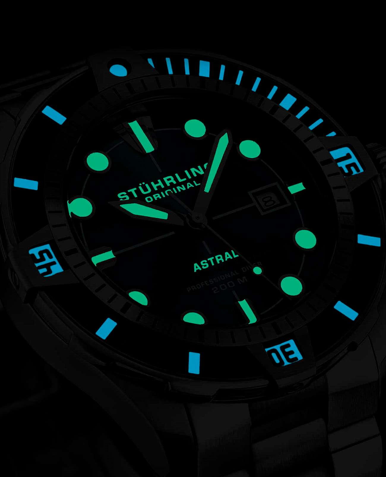 Stuhrling Stuhrling Aquadiver 1005.02 мужские часы черный циферблат на запястье