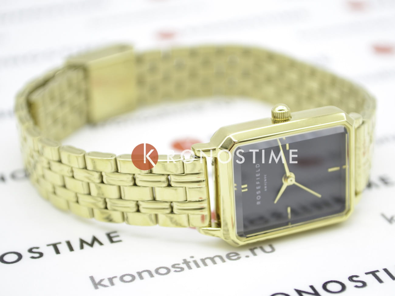 Rosefield Rosefield The Octagon OBGSG-O61 кварцевые женские часы часы крупный план черный циферблата