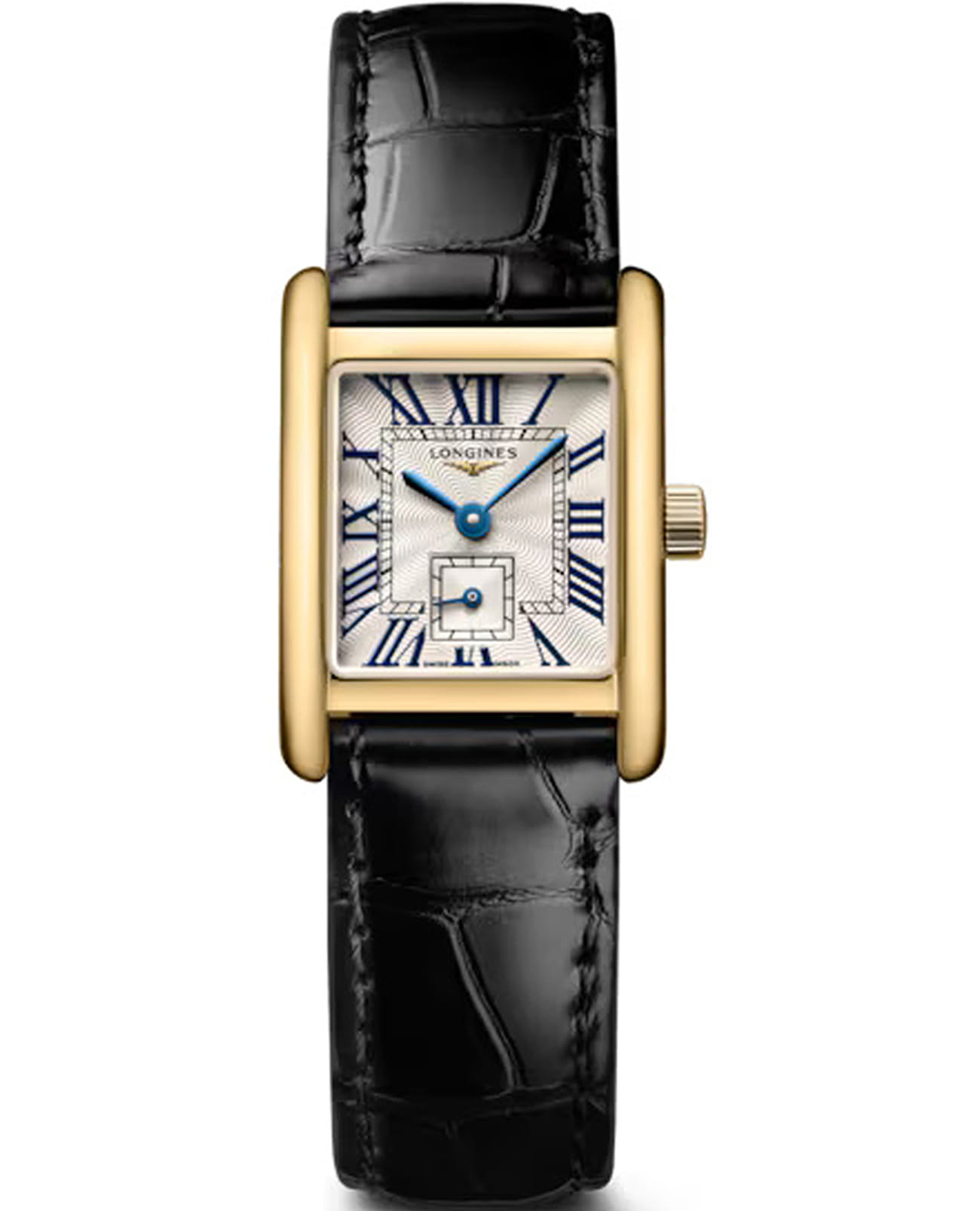 Longines Longines DolceVita L5.200.6.71.0  L52006710 кварцевые женские часы белый циферблат, браслет кожаный — вид спереди