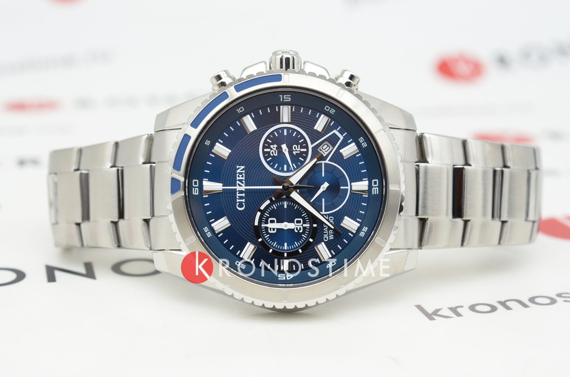 Citizen Citizen Chronograph AN8201-57L мужские часы синий циферблат на запястье