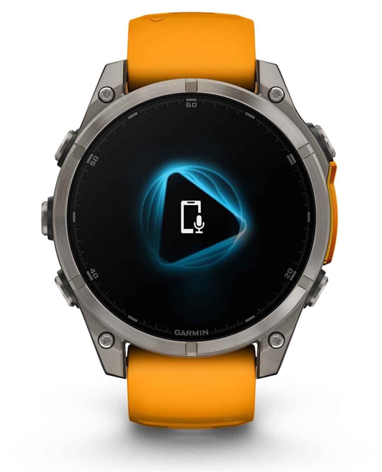 Garmin Garmin Fenix 8 47mm Amoled Sapphire Titanium Orange 010-02904-11, fenix сша мужские часы на браслете силикон боковой вид